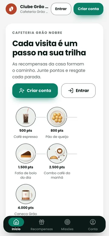 Template Jornada do clube: recompensas em forma de trilha